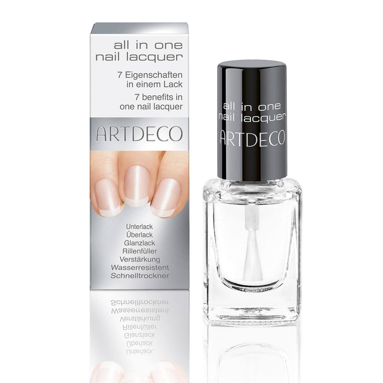 ARTDECO Nagellack All In One Nail Lacquer, 7-in-1 Multitalent: Unterlack, Überlack, Rillenfül