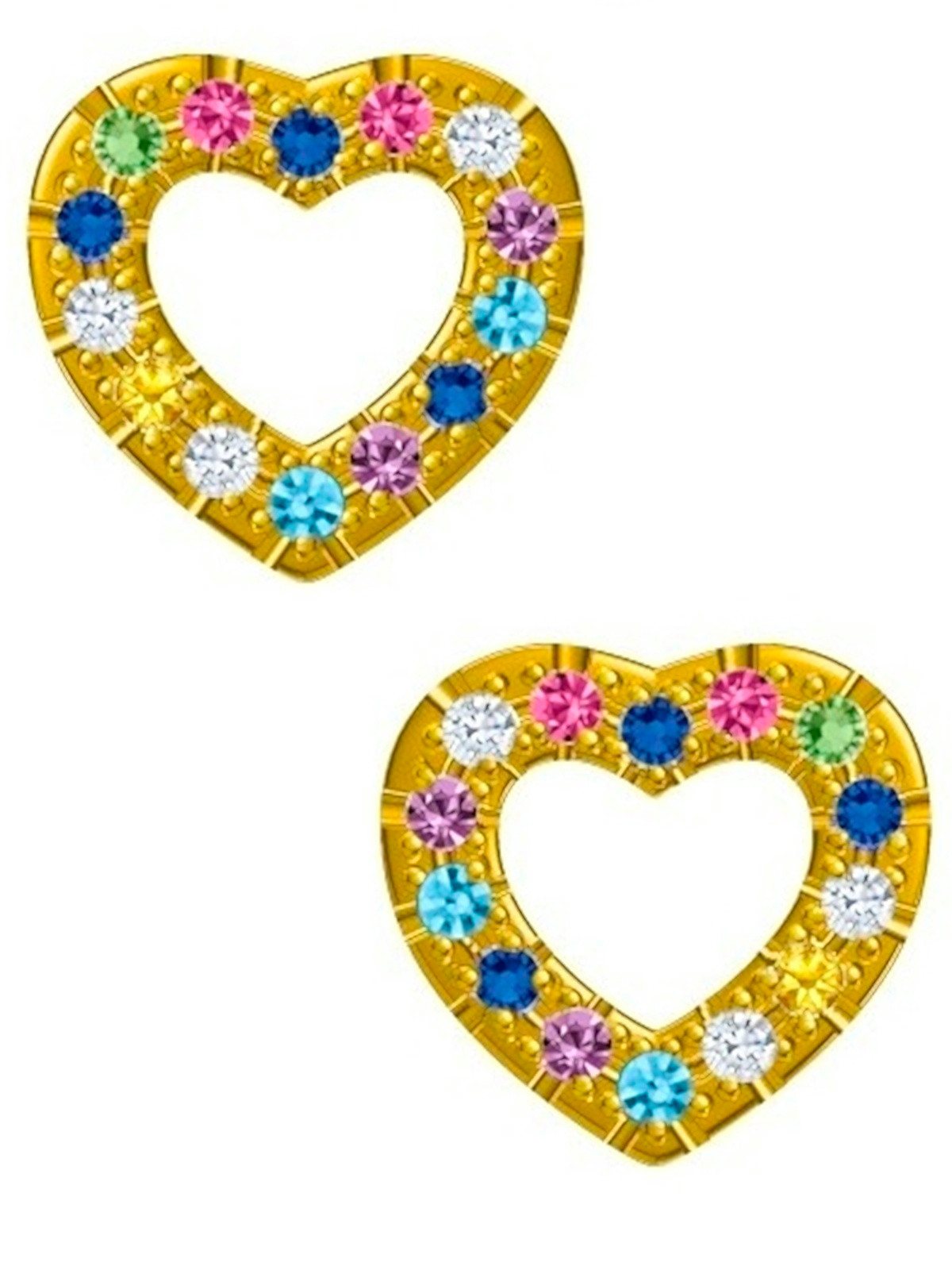 Valentinstagsgeschenk Goldene Hufeisen Paar Ohrstecker Goldene Kinderohrringe Bunte Verspielte Ohrringe für Mädchen, 925 Silber (Sterlingsilber), Hypo