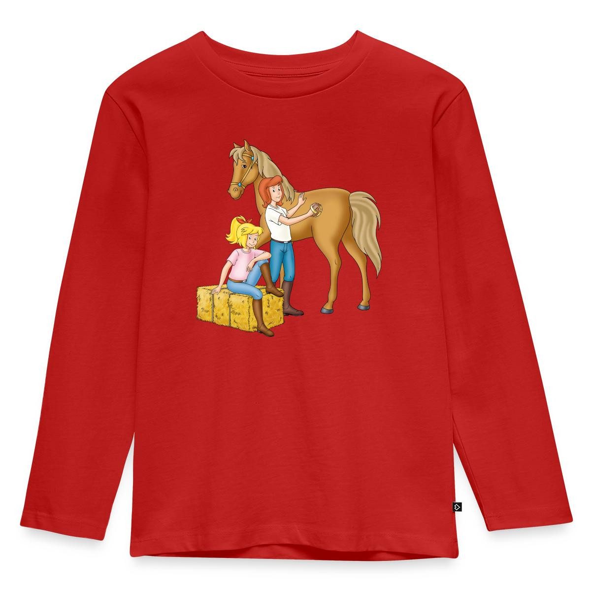 T-Shirt Bibi Und Tina Striegeln Hengst Amadeus Kinder Premium Langarmshirt