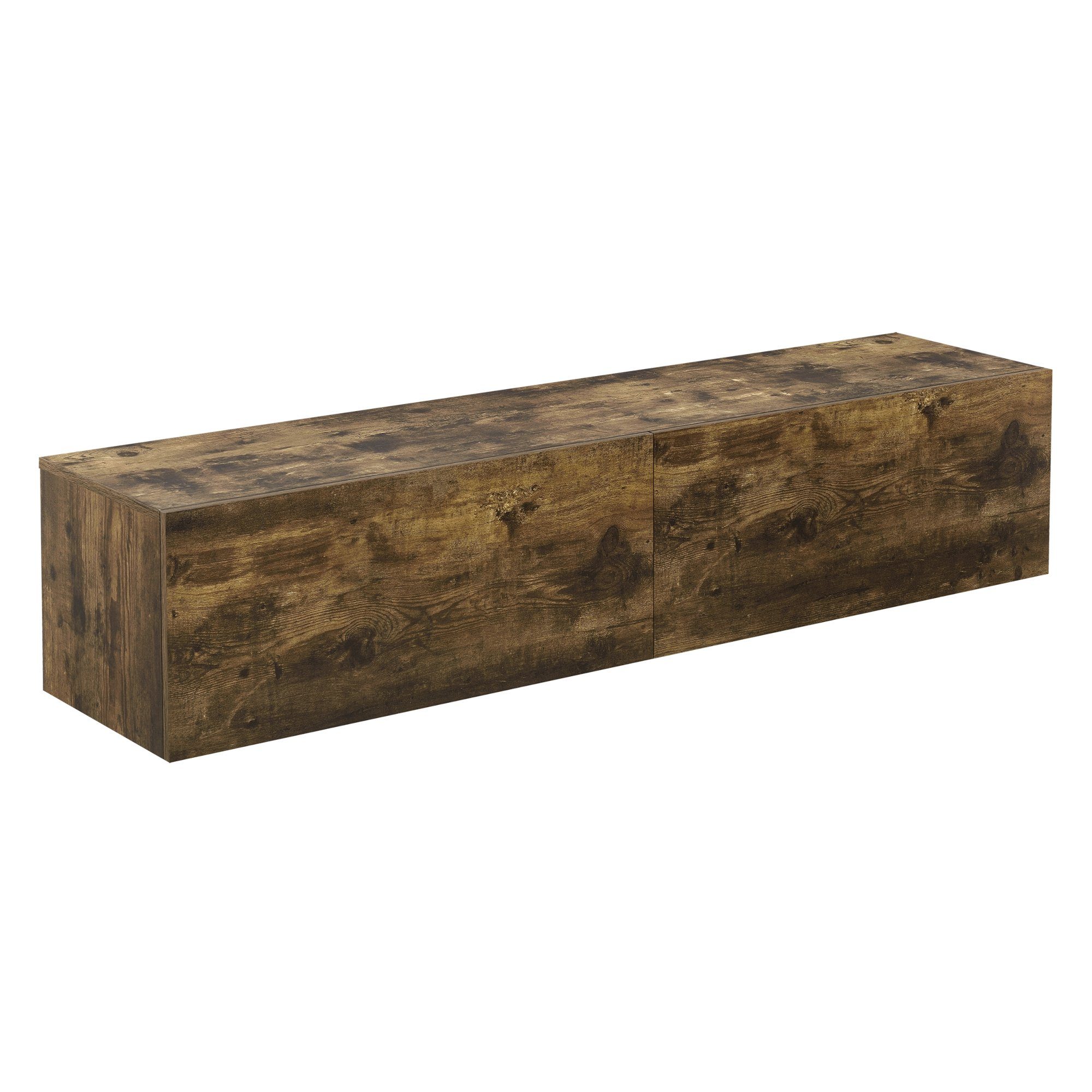 en.casa Hängeschrank »Evaton« TV Lowboard 140cm, 2 Ablagefächer, Walnussoptik