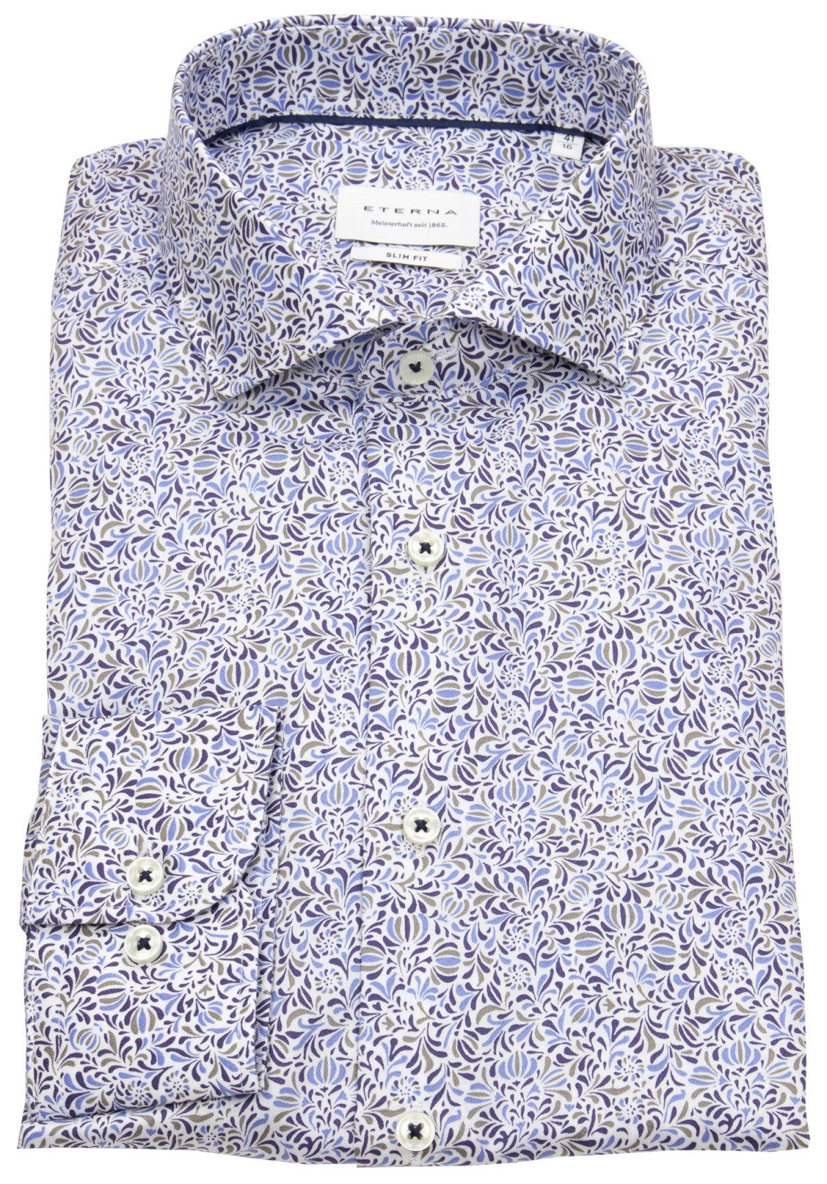 Eterna Langarmhemd Slim Fit extra langer Arm stark tailliert bügelfrei günstig online kaufen