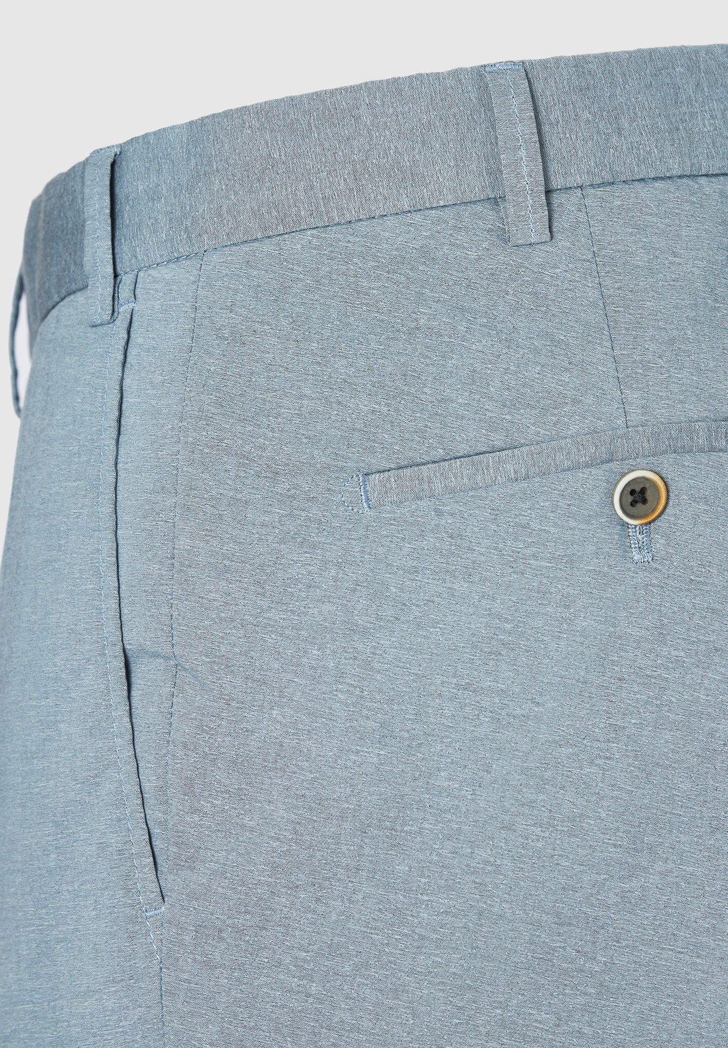 Hiltl Chinos Tarent Chino Hose Herren Slim Fit Melange Cotton, hellblau, 52 Premium Baumwollhose mit Stretch, knitterarme Hose für Büro und Reisen