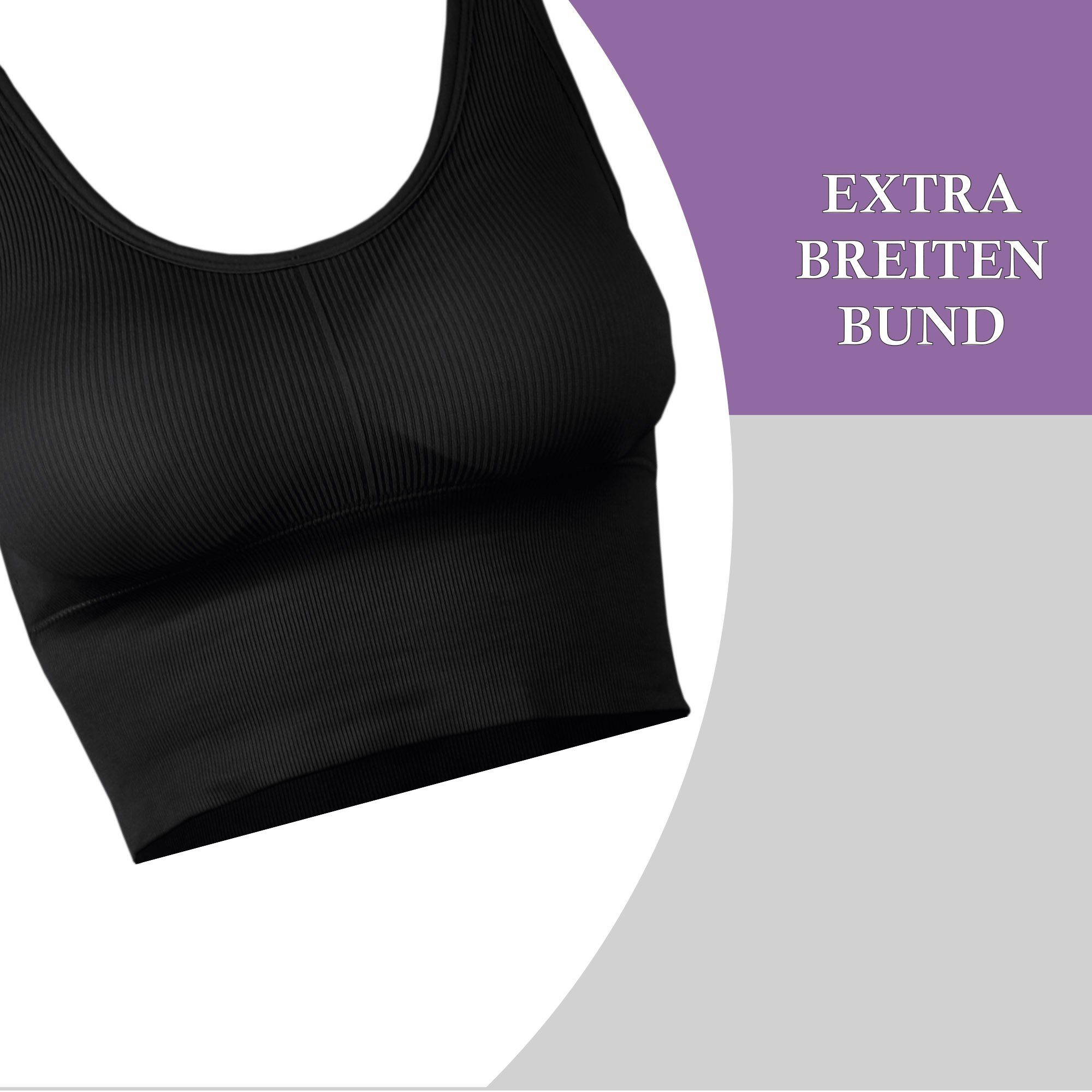 hemmy Fashion Push-up-BH Komfort BH - mit breiten Unterbrustband Damen Basic Wohlfühl BH "mit Push-Up" Sport Bralette - ohne Bügel