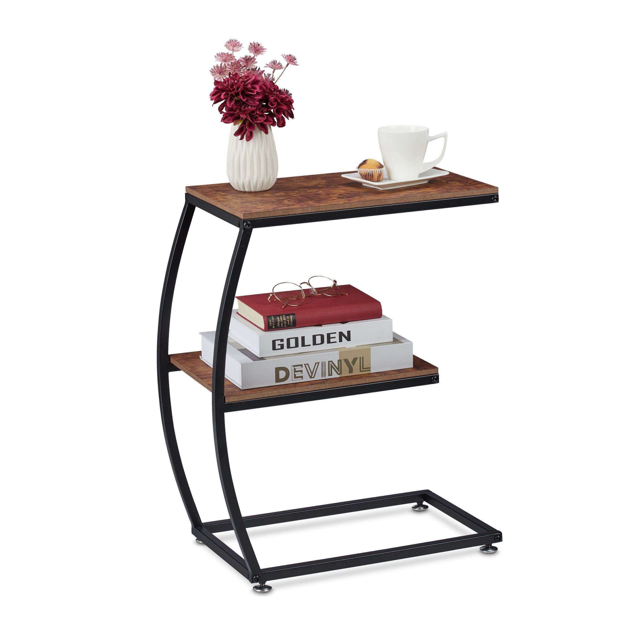 relaxdays Beistelltisch Industrial 2 Ablage günstig online kaufen