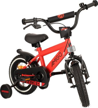 AMIGO Fahrräder Kinderfahrrad AMIGO Speeder 12 Zoll 21,5 cm Jungen Kinderfahrrad Rücktrittbremse Rot
