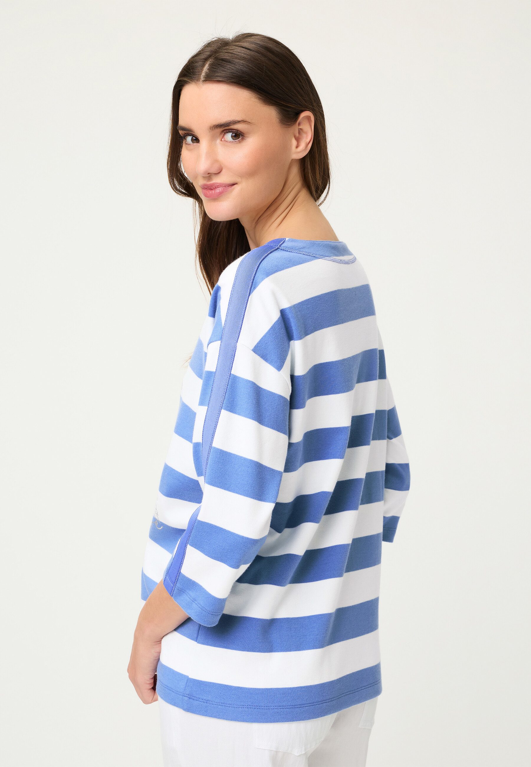 Olsen Sweatshirt Sweatshirt mit dekorativem Streifendruck