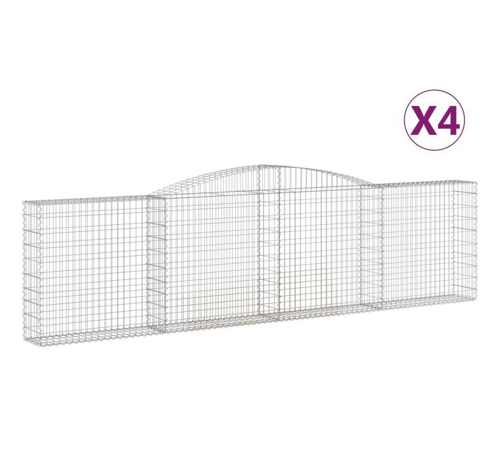Thumbnail - vidaXL Blumentopf Gabionen mit Hochbogen 4 Stk. 400x30x100/120cm Verzinktes Eisen (4 St)