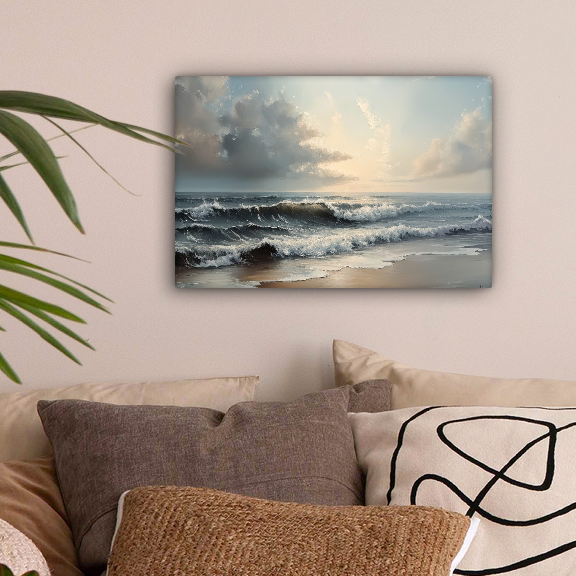 OneMillionCanvasses® Leinwandbild Strand - Meer - Sonnenuntergang, Fotodruc günstig online kaufen