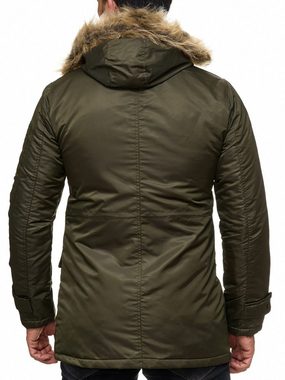 Reslad Winterjacke Herren Jacke mit Fellkragen Winter-Jacke Herren-Parka Mantel Anorak warmer Mantel mit Kapuze