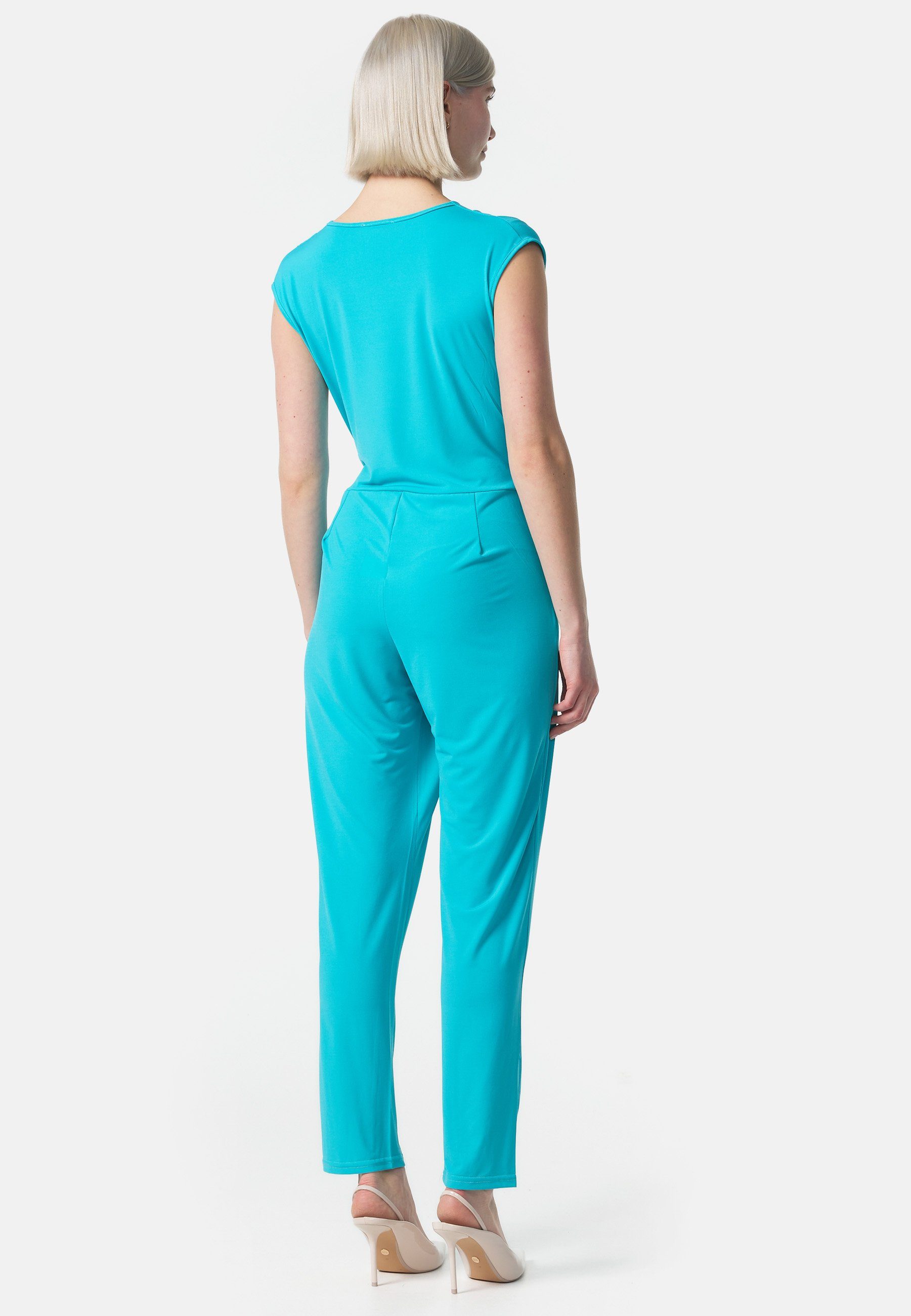 PM SELECTED Overall PM-36 (Business Jumpsuit Wickeloptik mit Bindegürtel ohne Ärmel Einheitsgröße)