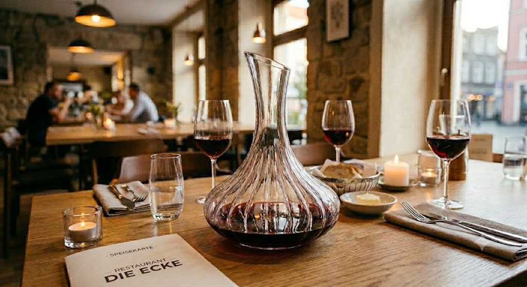 Sendez Dekanter Weinkaraffe mit Rillenstruktur 1,2L Glaskaraffe Karaffe