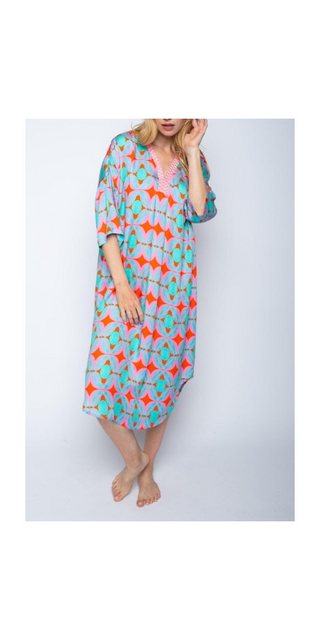 Emily Van Den Bergh Blusenkleid Kleid EMILY VAN DEN BERGH rosa Aqua-Ornamen günstig online kaufen