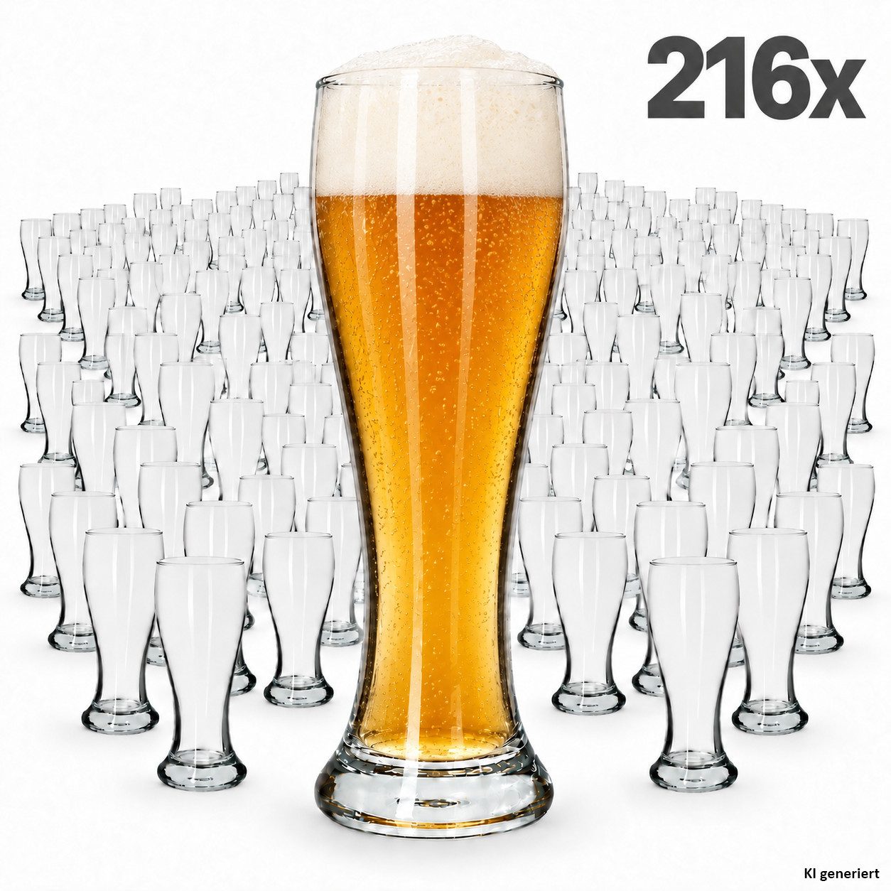 MamboCat Bierglas 216er Set Sepp Weizenbiergläser 0,5 L geeicht aus Klarglas Weißbier, Glas