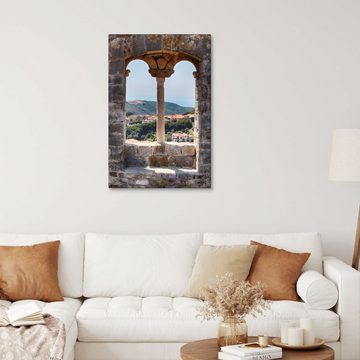 Posterlounge Leinwandbild Filtergrafia, Blick durch ein Fenster in der Toskana Italien, Mediterran Fotografie