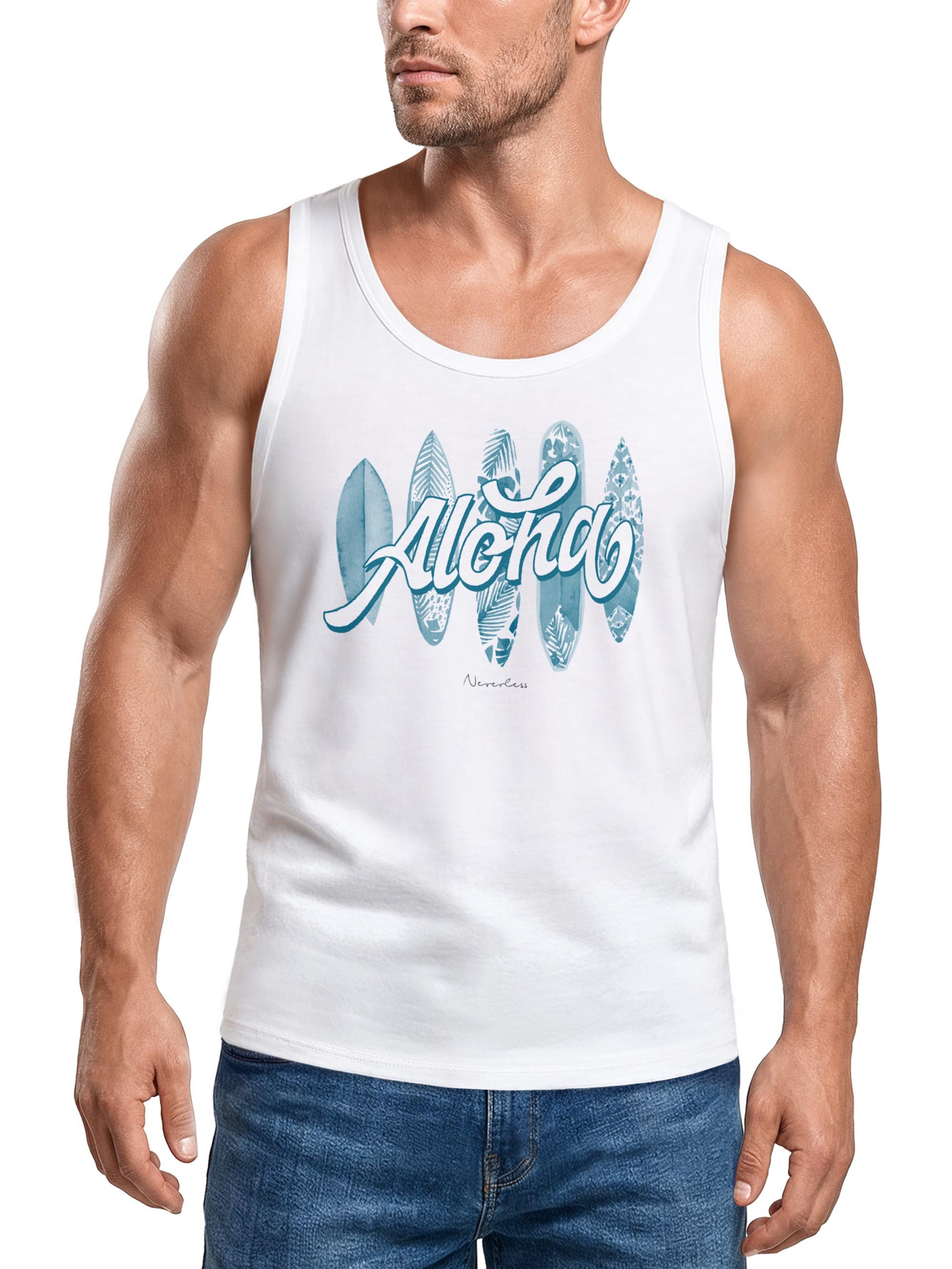 Neverless Tanktop Herren Tank-Top Aloha Surf Boards Hawaii Surfing Summer Muskelshirt mit Print