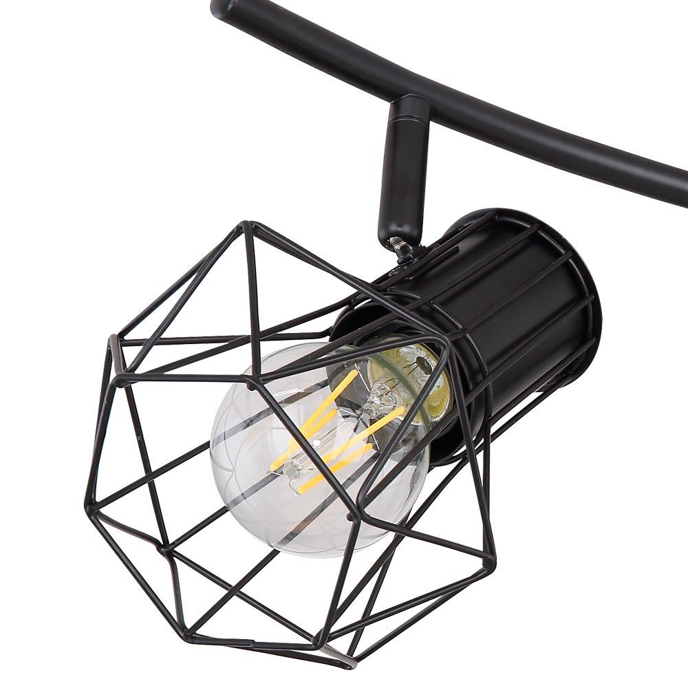 Deckenleuchte nicht Spotleiste LED Flammig E27 inklusive, Deckenleuchte, Globo schwarz 4 Leuchtmittel schwenkbar Strahler