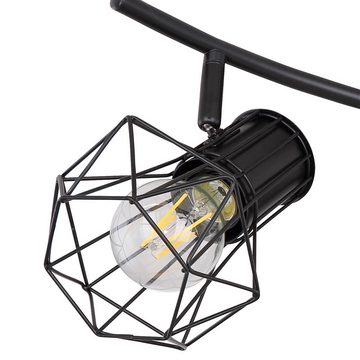 Globo LED Deckenleuchte, Leuchtmittel nicht inklusive, Spotleiste Strahler schwenkbar Deckenleuchte schwarz 4 Flammig E27