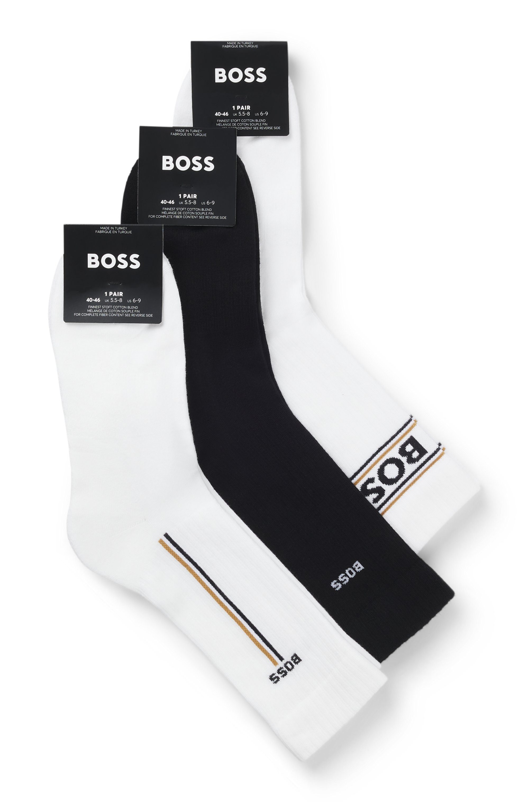 BOSS Носки Giftset Iconic (3-Paar) Neuheit, in Geschenk-Box, verstärkte Zehen- und Fersenpartie