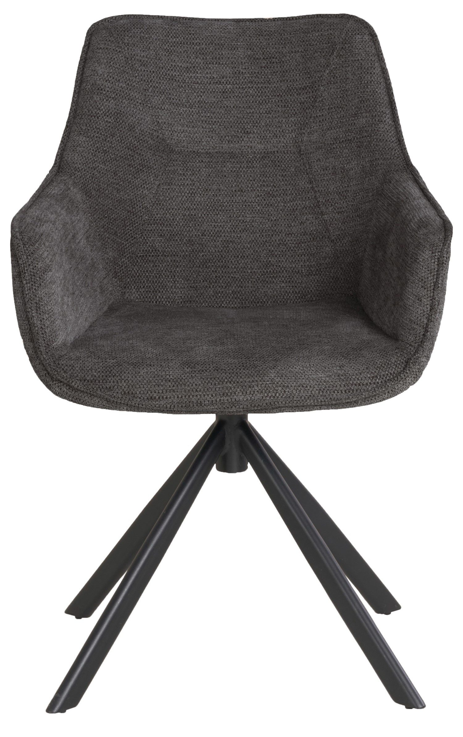 bene living Sessel San Carlo - drehbar - dunkelgrau (1-St), Metall-Gestell - durchgehende Arm- und Rückenlehne