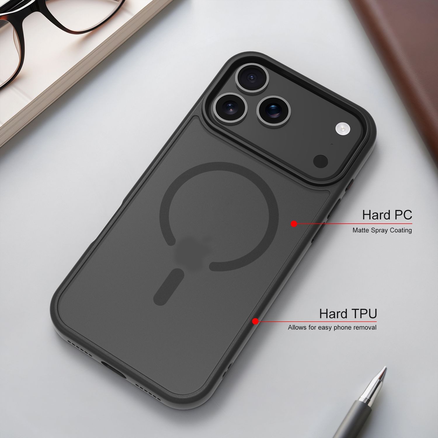 Cadorabo Handyhülle für iPhone 17 PRO MAX Hülle Apple iPhone 17 PRO MAX, Hülle kompatibel mit Magsafe Schutzhülle