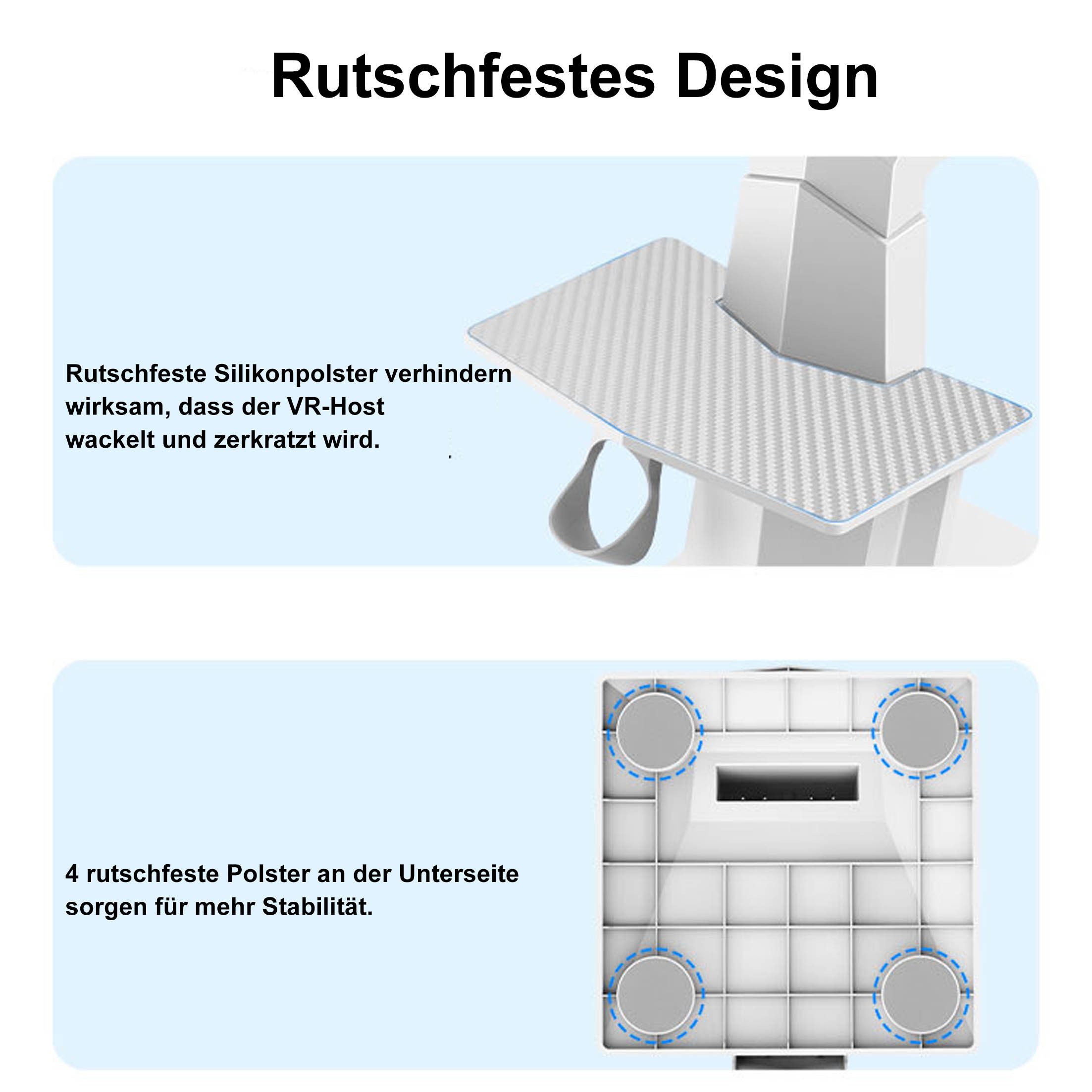 KINSI Konsolen-Standfuß PS VR2 Tischaufsteller, Horizontaler Ständer, stabil, für PS Konsole, (VR Headset Halterung Zubehör, Controller Halterung) – Bild 5 von 5
