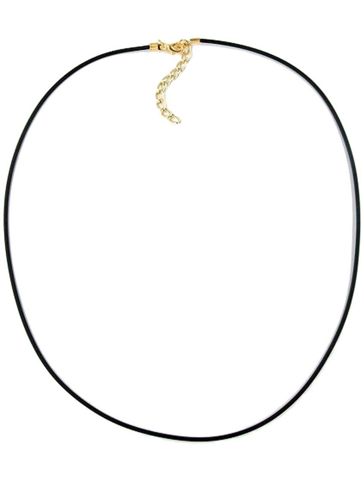 Kette ohne Anhänger 2mm Vollgummikette Naturkautschuk Verschluss goldfarbig 55cm