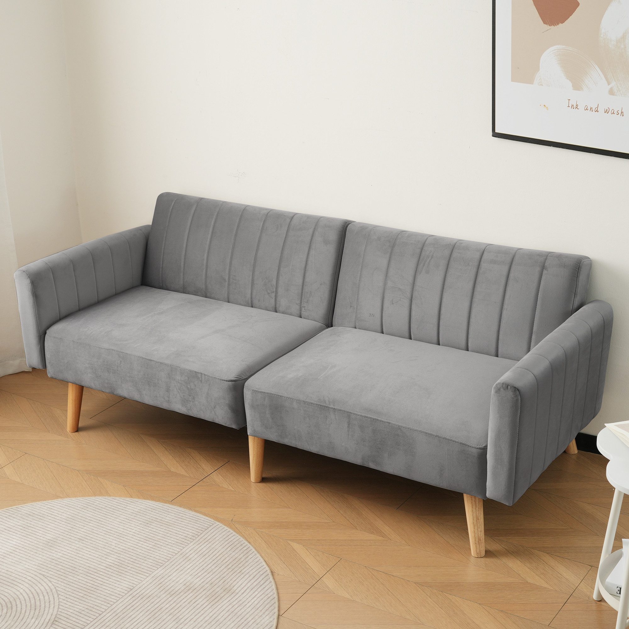 HAUSS SPOLE Schlafsofa 2-in-1-Sofa & Schlafsofa, Rückenlehne 3-fach klappba günstig online kaufen