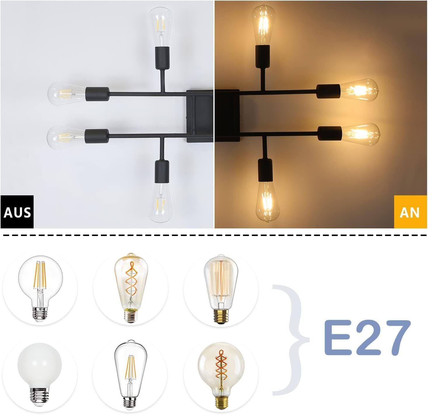 Nettlife Deckenleuchte Deckenleuchte Deckenlampe Vintage Wohnzimmer E27, LE günstig online kaufen