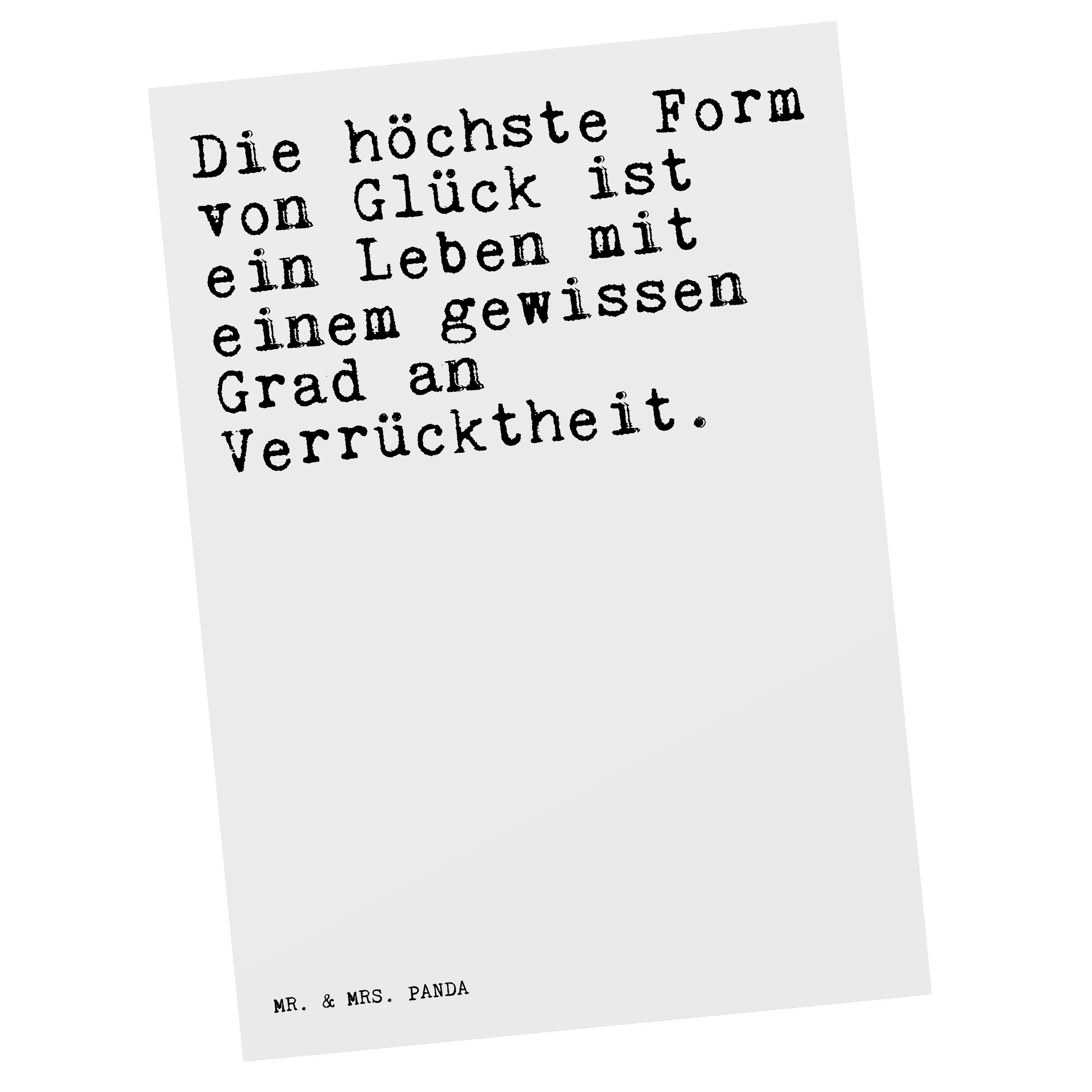 Panda Form Spruch, - Postkarte Weiß höchste Die Weisheit, Geschenk, & Mr. Weisheit von... Mrs. -