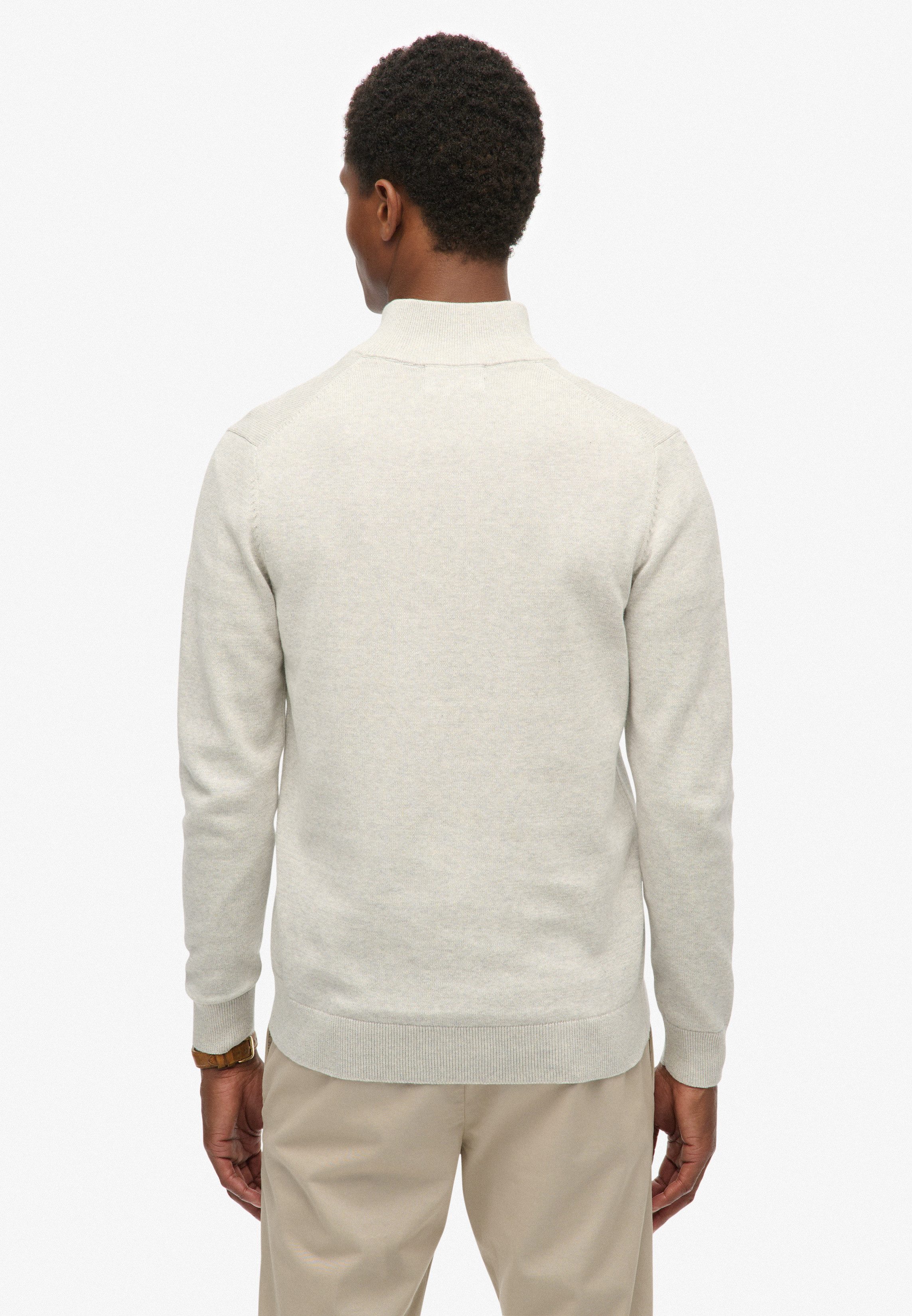 Superdry Strickpullover ESSENTIALS COTTON HALF ZIP günstig online kaufen