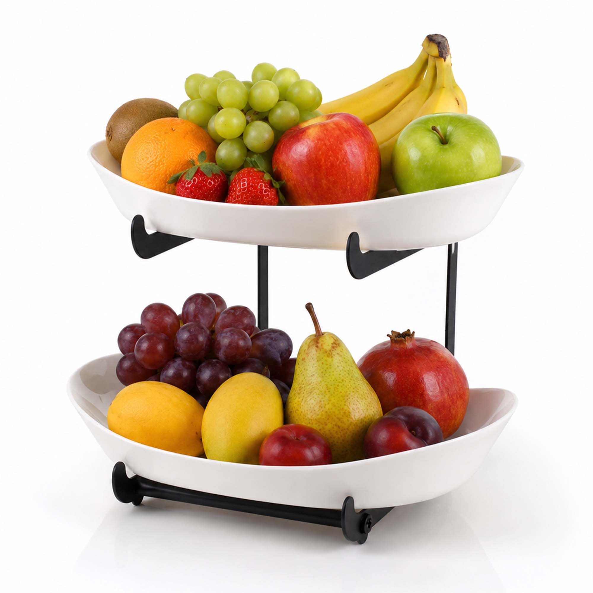 Roxlin Etagere Obstkorb 2 Etagen, Obstständer für Küchenarbeitsplatte, 2-Etagen