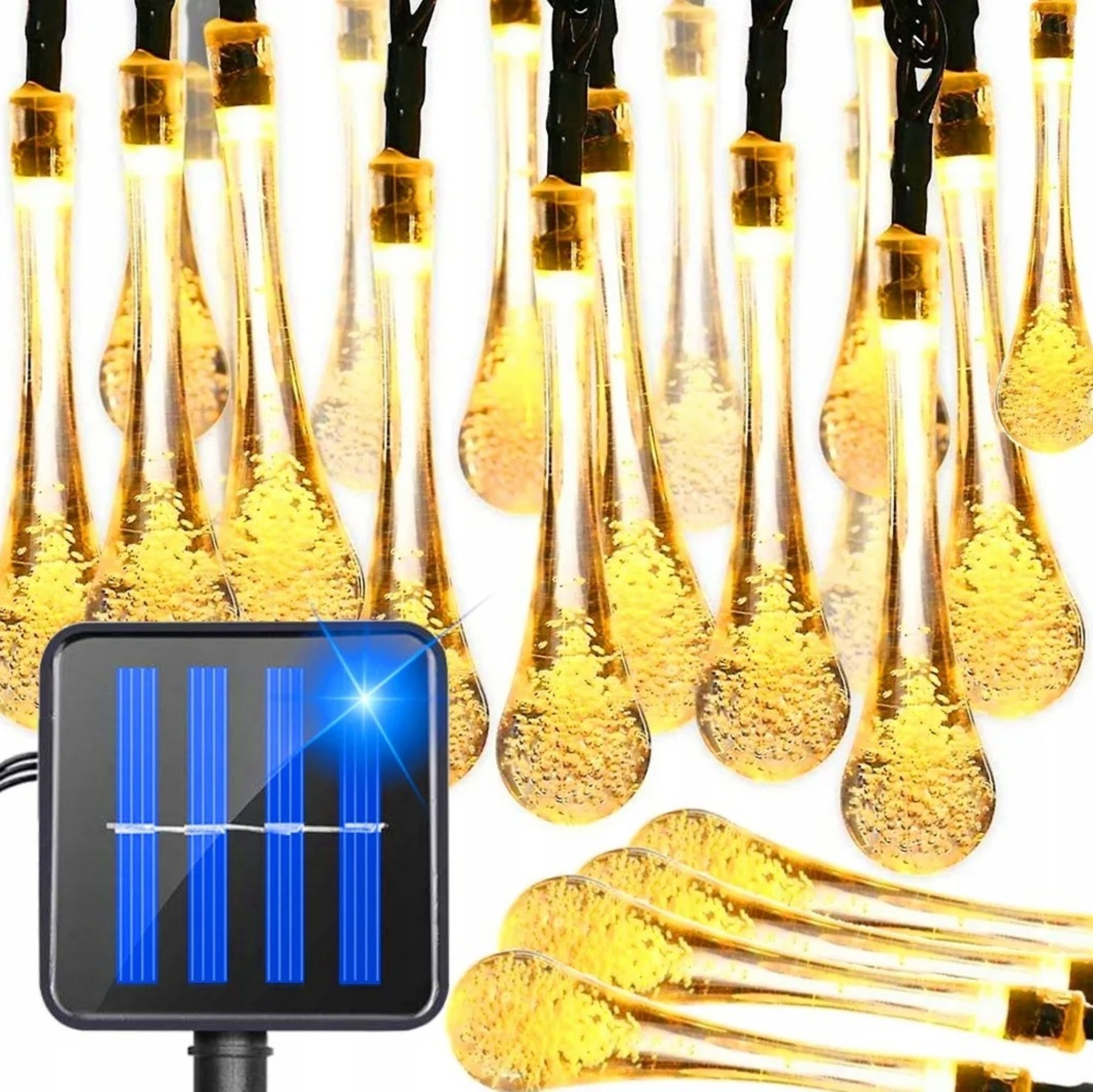LEDLIGHT LED-Lichterkette Solar-Girlande 20 LED Glühbirnen 4,5m – Gartenbeleuchtung, IP44, 20-flammig, Kabellose Solar-Girlande, 20 LED, IP44, warmweiß, wetterfest