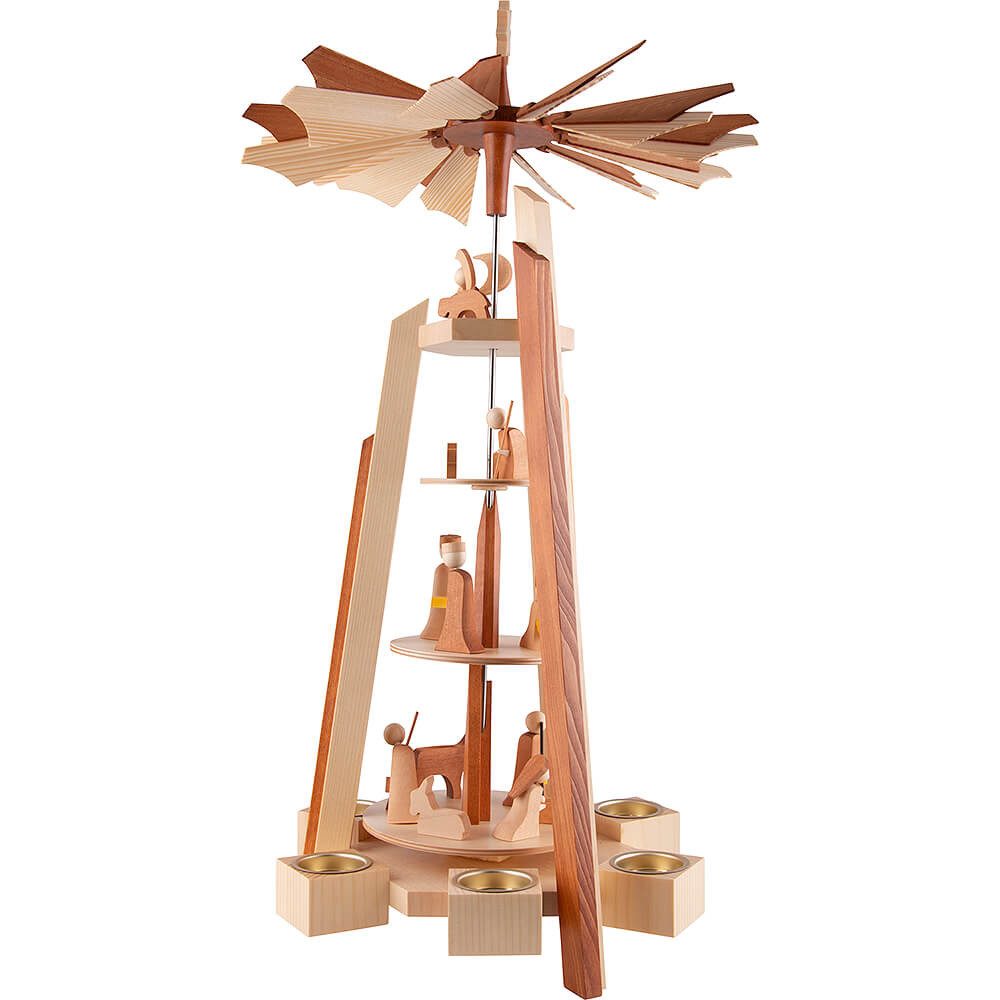 ULMIK Weihnachtspyramide 4-stöckige Pyramide Christi Geburt - natur (60cm) von ULMIK