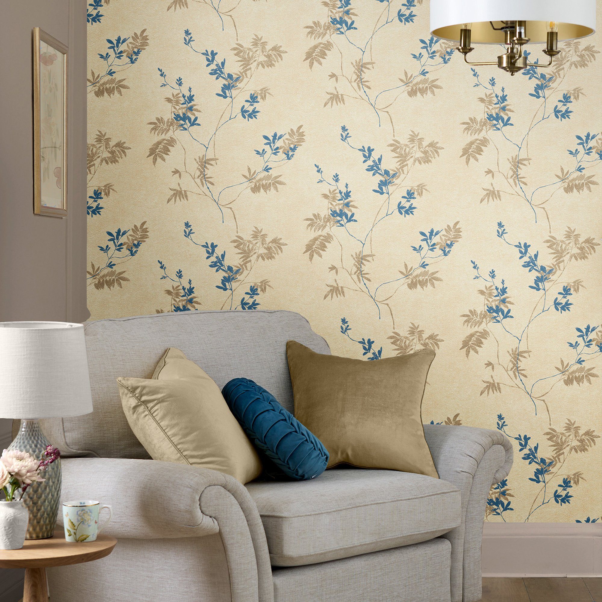 LAURA ASHLEY Vliestapete Mari, texturiert, floral, (1 St), 10mx52cm