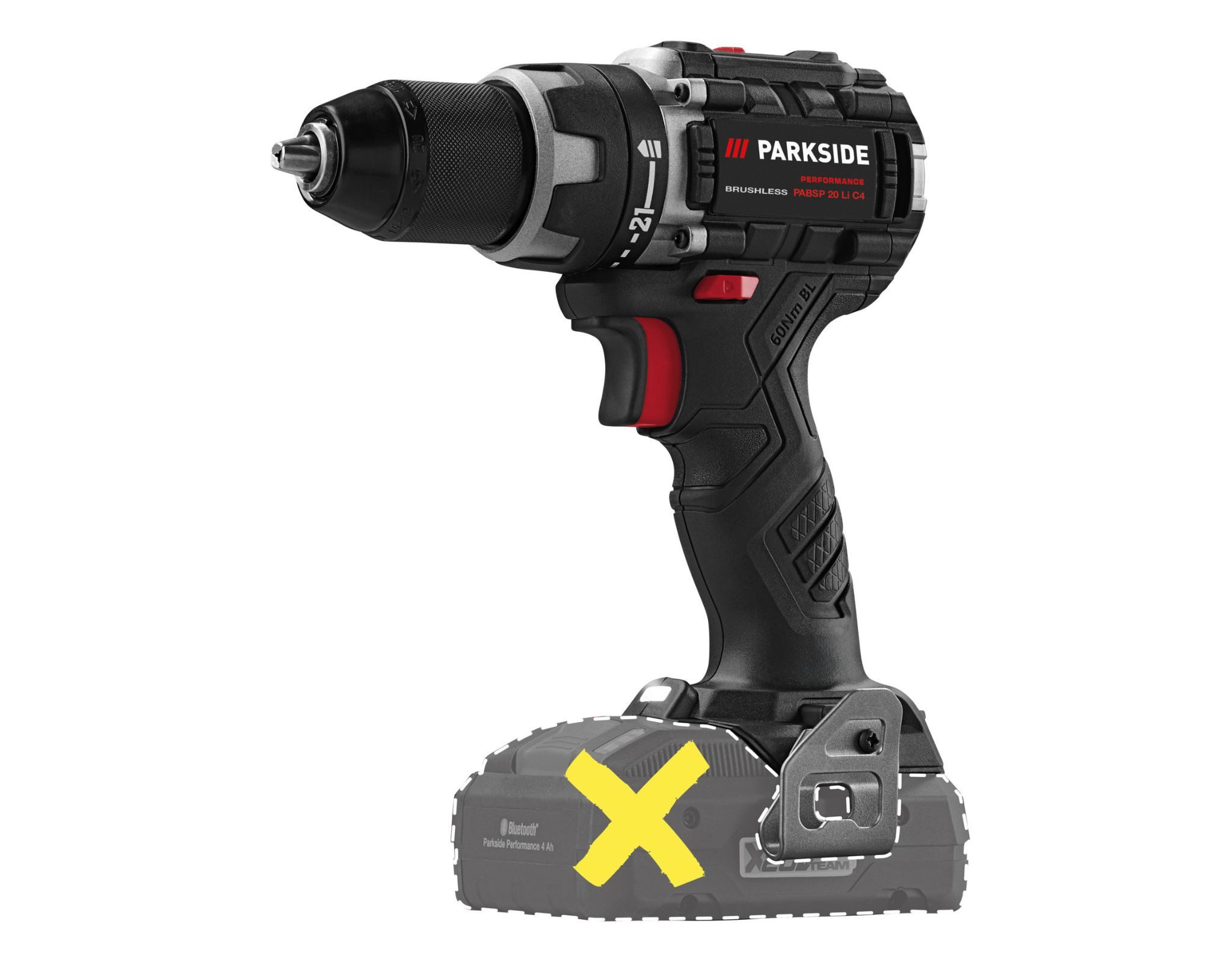 Parkside Akku-Bohrschrauber Akku-Bohrschrauber 20V PABSP 20 Li C3 ohne Akku & Ladegerät