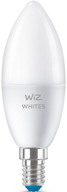 WiZ LED-Leuchtmittel White 40W E14 Kerzenform Tunable matt Einzelpack, E14, 1 St., Warmweiß, Kreieren Sie mit Wiz Tunable White LED Lampen smarte Beleuchtung