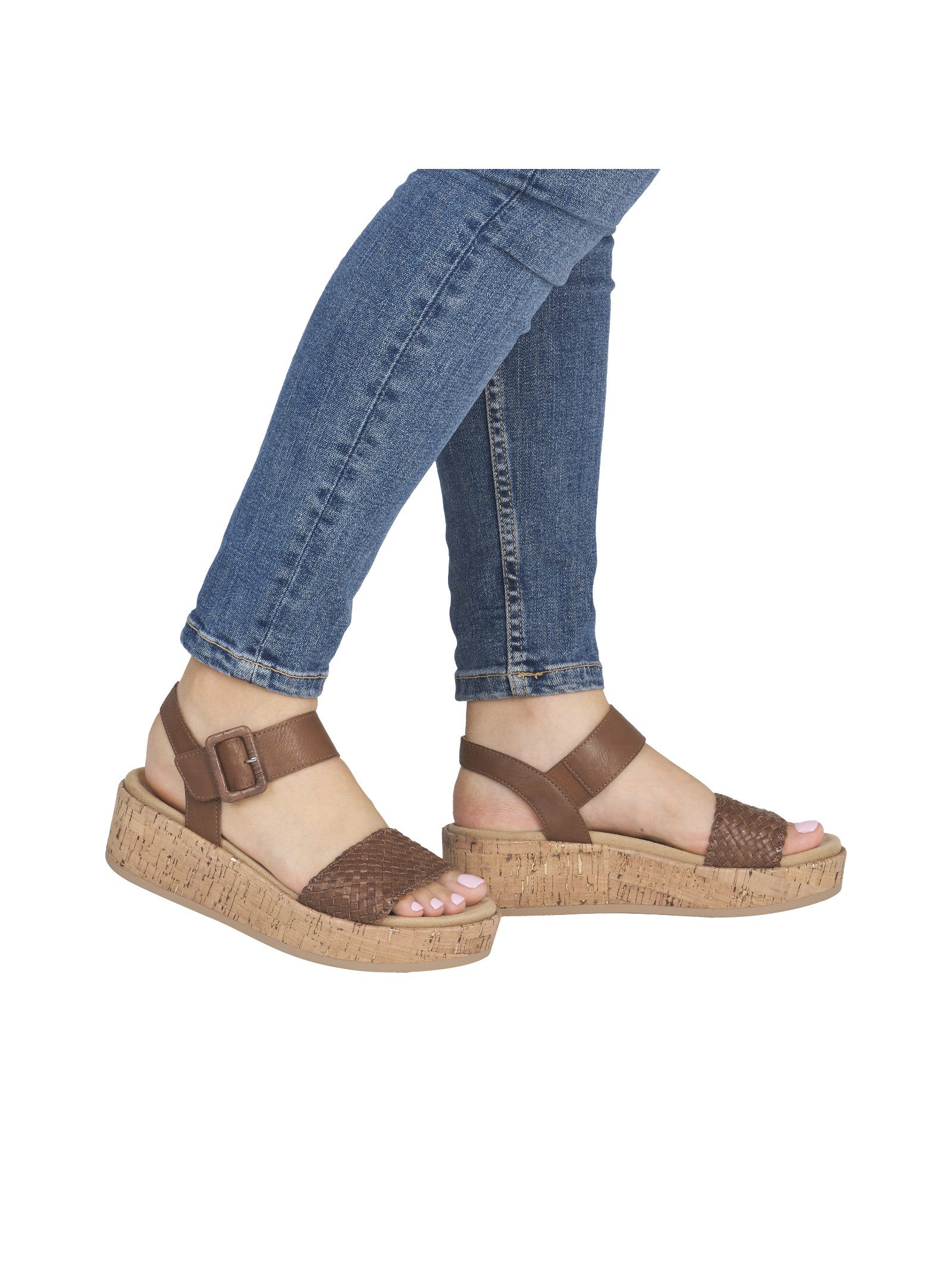 Remonte Remonte Sandalen Lederimitat Keilsandalette