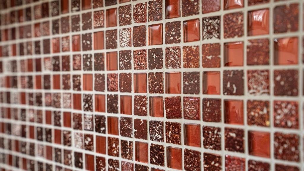 Mosani Mosaikfliesen Glasmosaik 10 rot / Mosaikfliesen glänzend Resin Matten