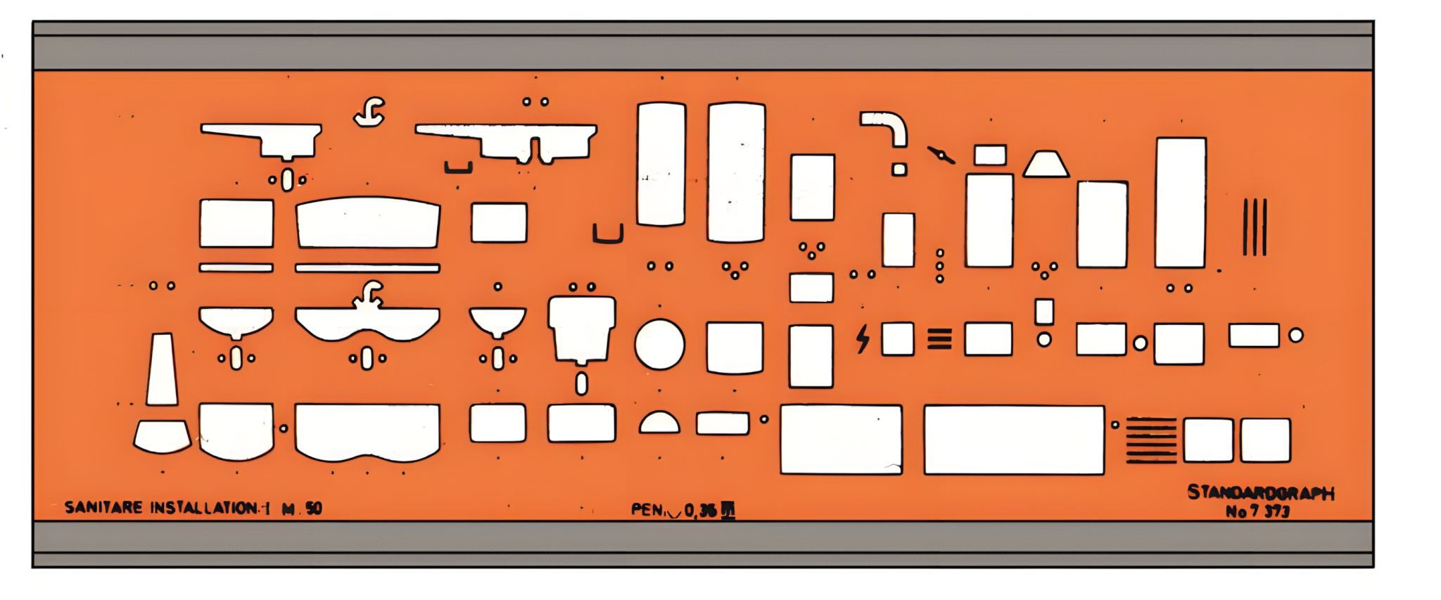 STANDARDGRAPH Zeichenlineal Standardgraph Sanitäre Installation I 1:50 1 Stück