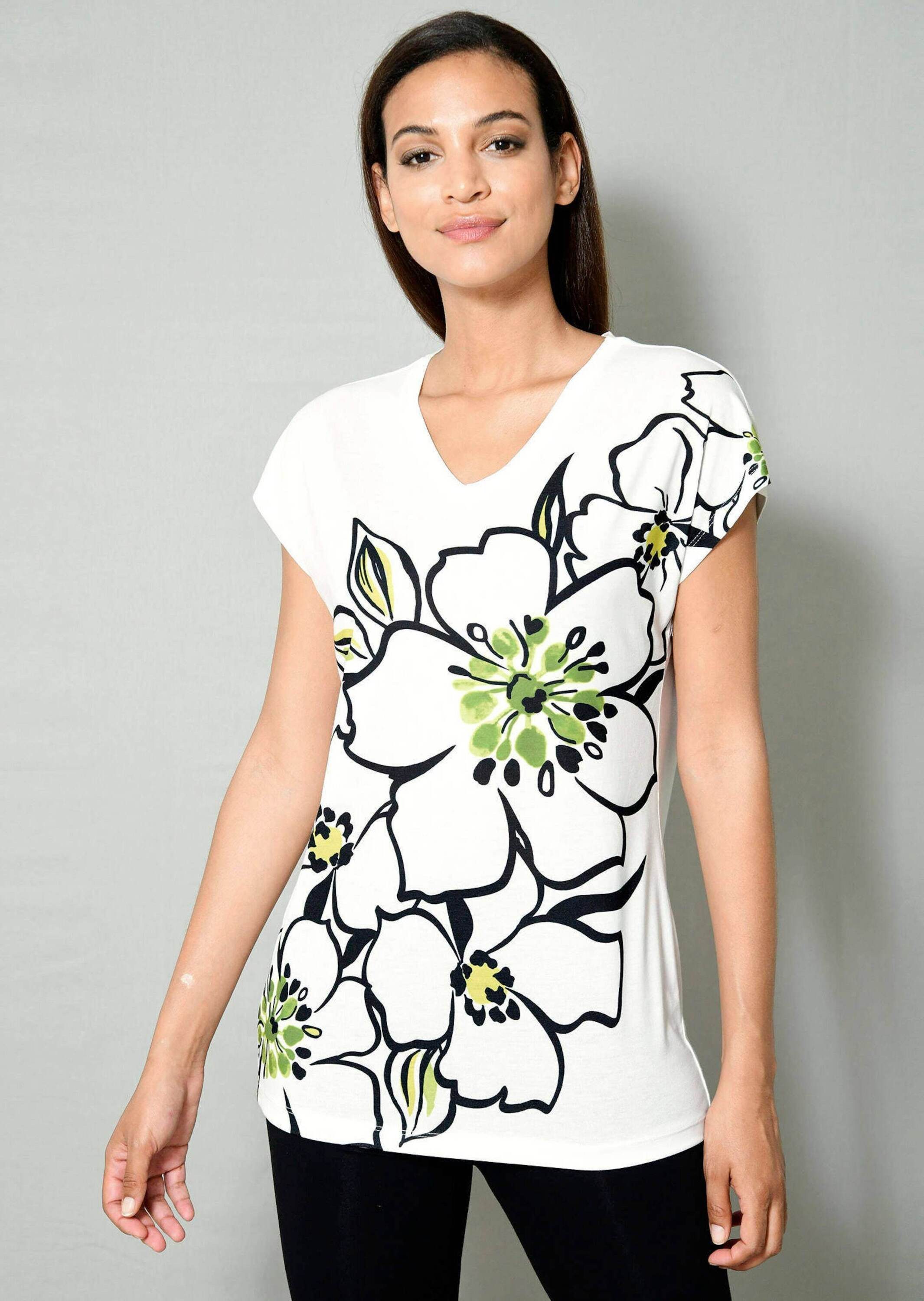 Print-Shirt Shirt mit modischem Druck im Vorderteil