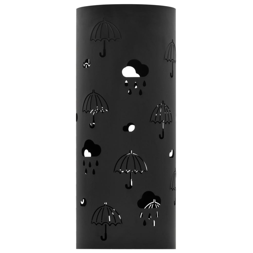 vidaXL Schirmständer Regenschirmständer Regenschirm-Motiv Stahl Schwarz (1 St)