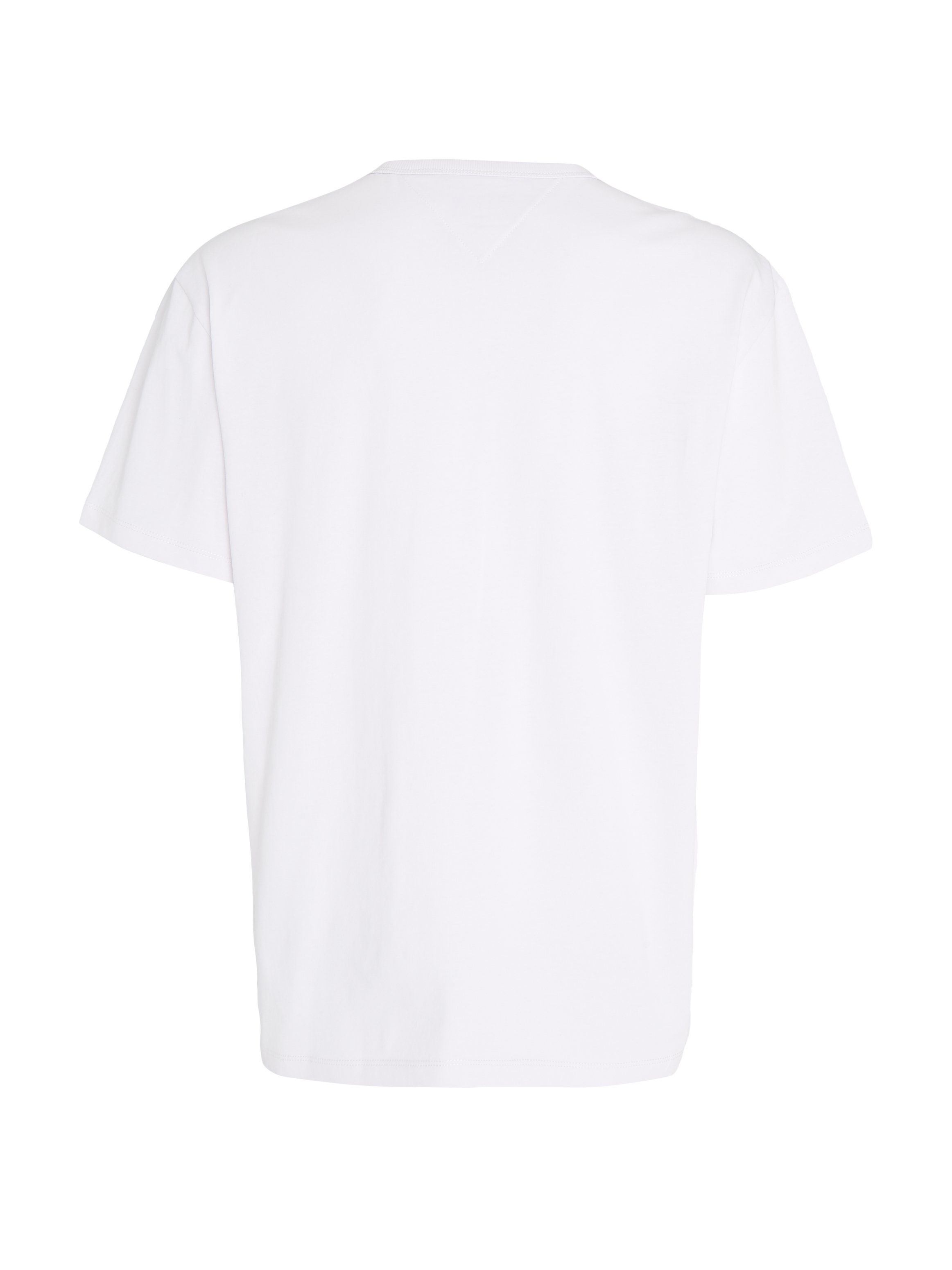 T-Shirt White TEE TJM Jeans Rundhalsausschnitt BADGE EXT mit Tommy REG