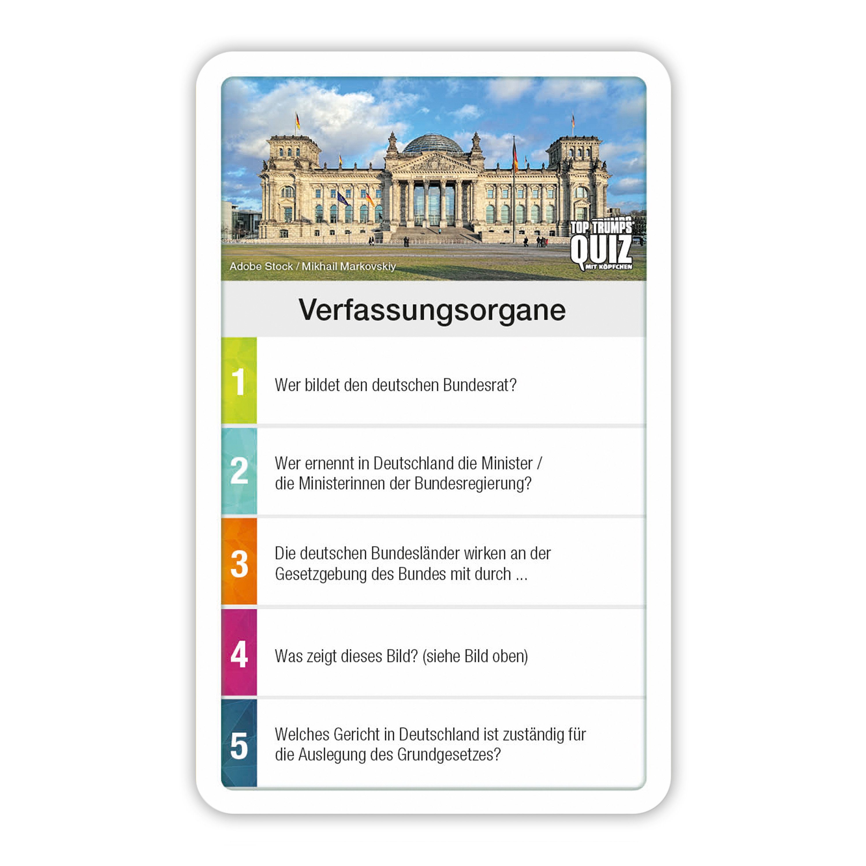 Winning Moves Spiel, Wissenspiel - Quiz Deutschland Trumps Quiz Top