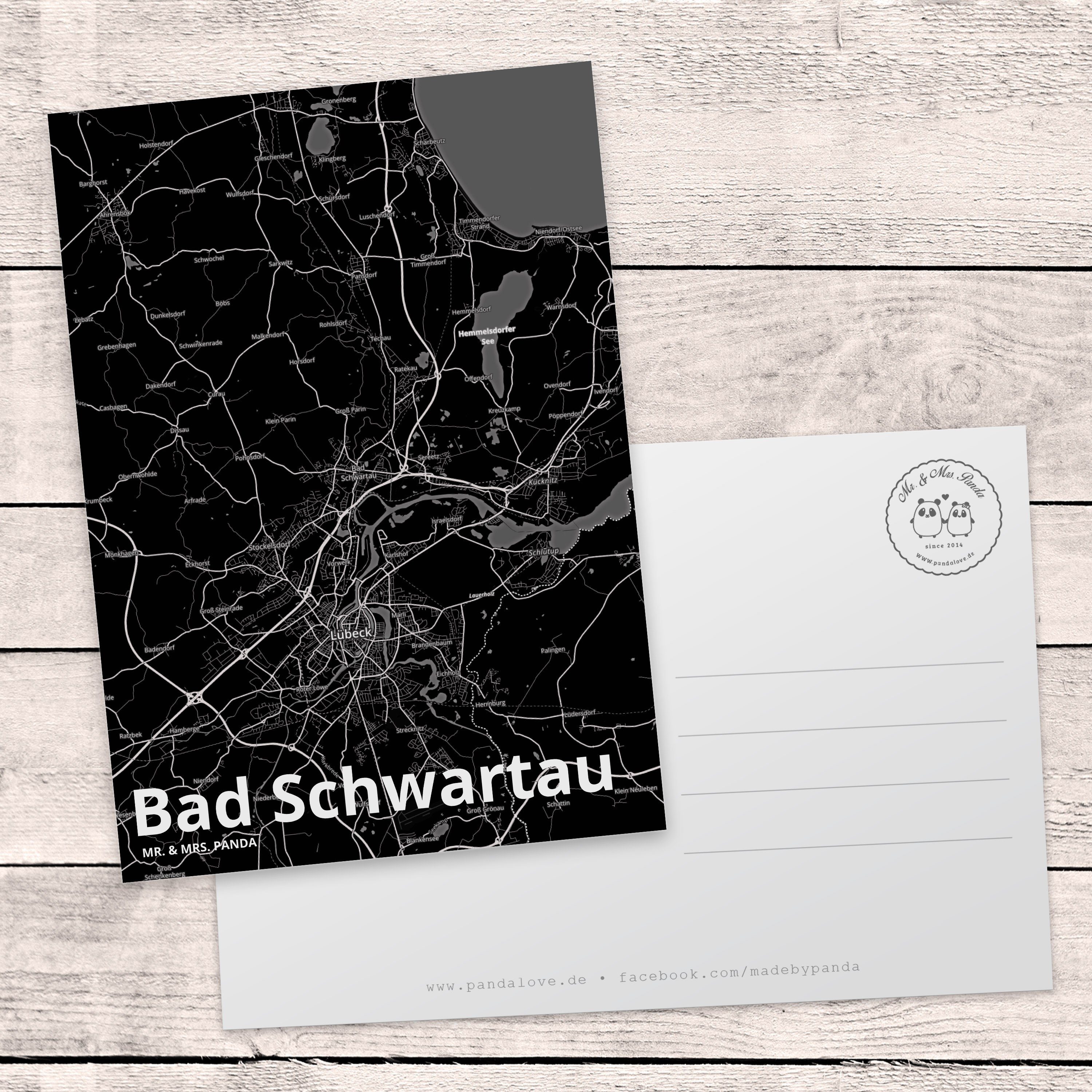 & Geschenk, Einladung, Schwartau Mr. Stadt, - Postkarte Dankeskart Mrs. Panda Ansichtskarte, Bad