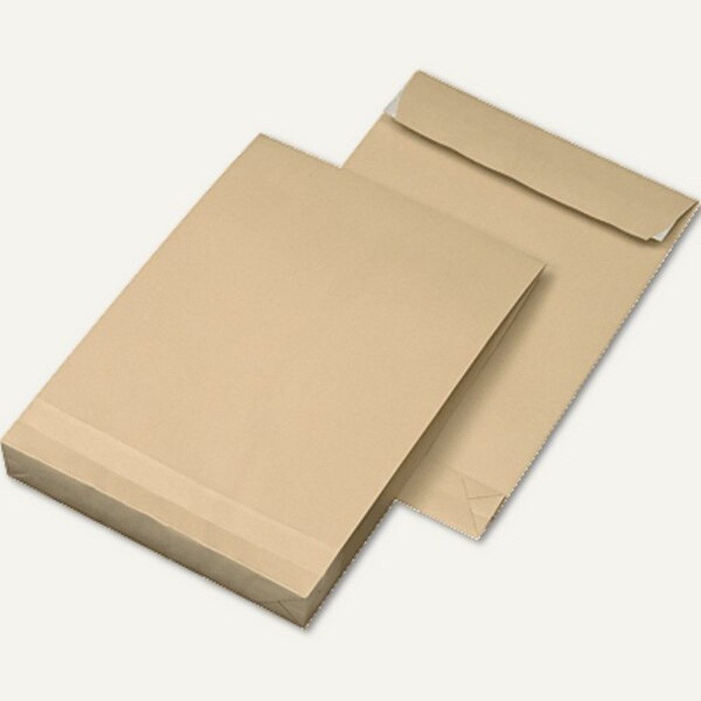 MAILMEDIA Versandtasche MAILmedia Faltentaschen DIN B4 ohne Fenster braun