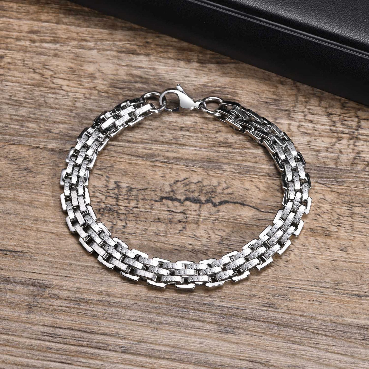 KARMA Edelstahlarmband Herrenarmband silber Edelstahl Armband günstig online kaufen