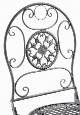 Kobolo 4-Fußstuhl Gartenstuhl Metallstuhl Stuhl aus Metall grau 91cm (zusammenklappbar, 1 St)