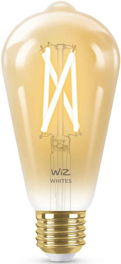 WiZ »Filament 50W E27 Edisonform Amber Einzelpack« LED-Filament, E27, 1 St., Warmweiß, Bringen Sie mit Wiz Tunable White Filament LED Lampen klassisches Vintage-Design in jeden Raum.