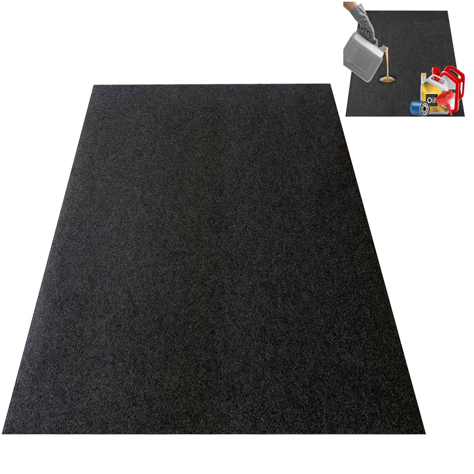 Rutaqian Universal-Fußmatten Garagenboden Matten 1 Stück, Werkbank Unterlage 230x520cm (1 St), Garagenmatte Auto, Motorrad Matte, Auto Unterleger, Werkstatt Ölmatte