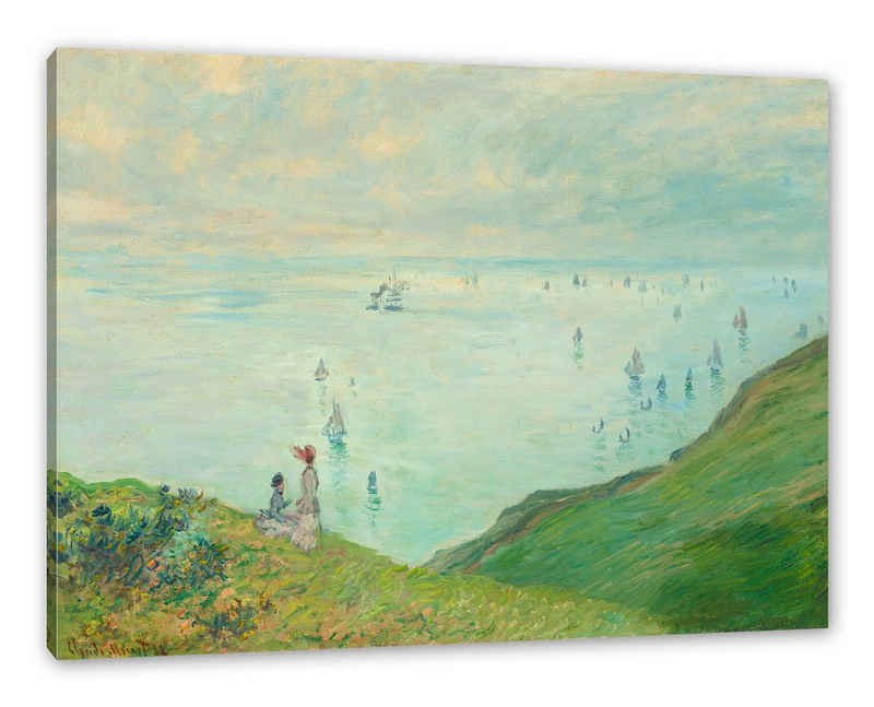 Pixxprint Leinwandbild Claude Monet - Klippen bei Pourville, Claude Monet - Klippen bei Pourville (1 St), Leinwandbild fertig bespannt, inkl. Zackenaufhänger
